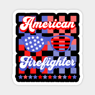 American Firefigher 4th of July Shirt Magnet