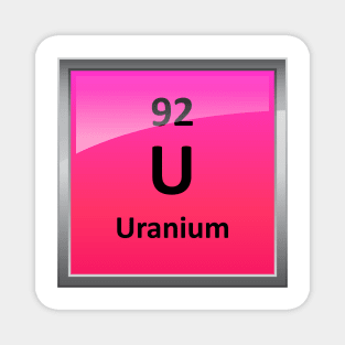 Uranium Element Symbol - Periodic Table Magnet