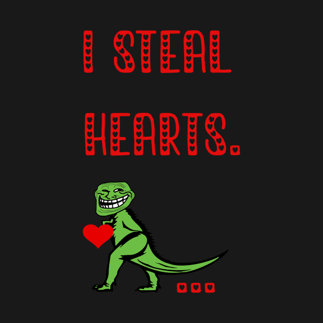 I i Steal Hearts Trex Dino Cute Baby Boy Valentines Day Gift 2021 by flooky