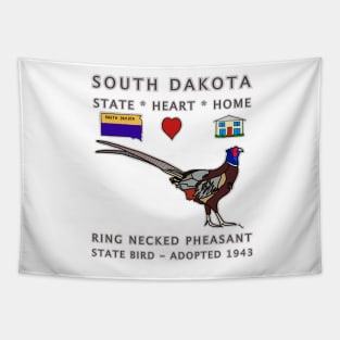 South Dakota - Ring Necked Pheasant - State, Heart, Home - state symbols Tapestry