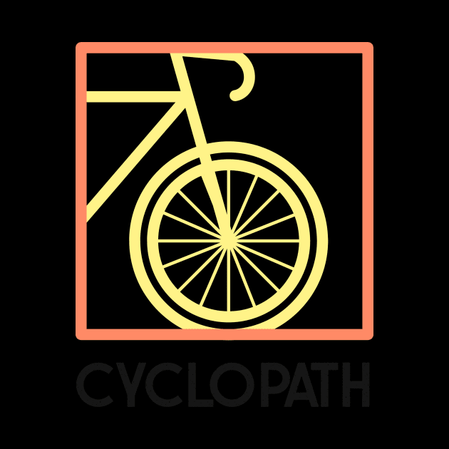 Cyclopath Cycling graphic tshirt by Baldodesign LLC.