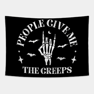 People Give Me The Creeps Skeleton Hand Halloween Costume Tapestry