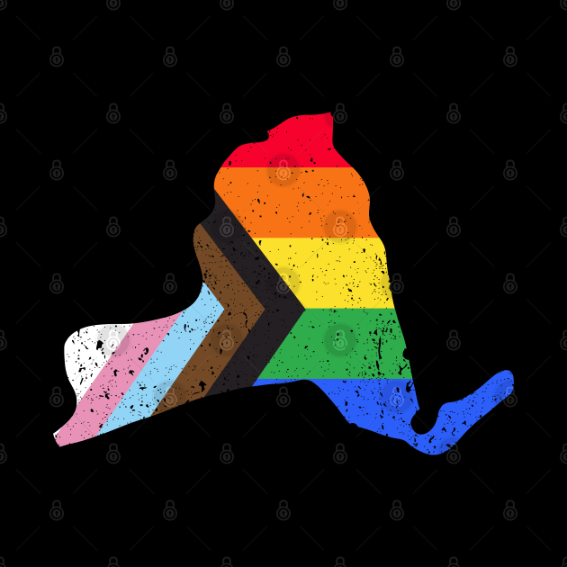 New York State Pride: Embrace Progress with the Progress Pride Flag Design by PositiveMindTee