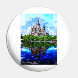 Castle By The Lake Sketch. For Vintage Castle Lovers. Pin