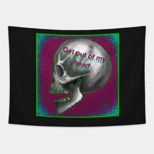 Get out of my head skull Tapestry