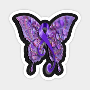 Purple Ribbons Graphic Art Support Lupus Awareness Magnet