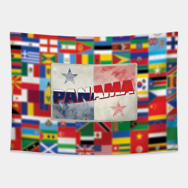 Panama Vintage style retro souvenir Tapestry by DesignerPropo