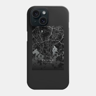 Helsinki Finland City Map dark Phone Case