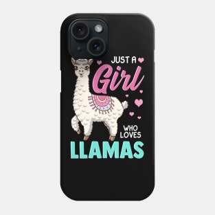 Cute & Funny Just A Girl Who Loves Llamas Lama Phone Case