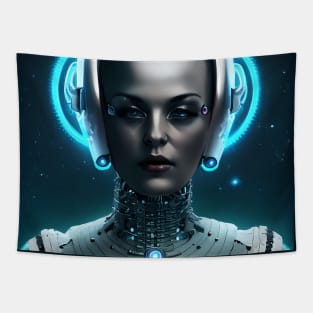 Cyborg Space Alien Girl Tapestry