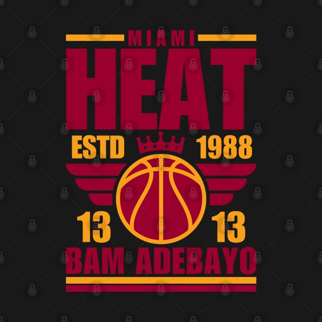 Miami Heat Adebayo 13 Basketball Retro by ArsenBills