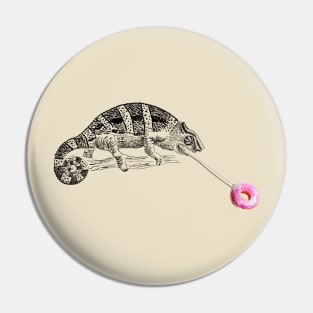 chameleon with donut Pin