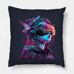 Cyberpunk VR Girl Pillow