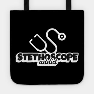 Stethoscope Addict- Medical Student In Medschool Funny Gift For Nurse & Doctor Medicine Tote