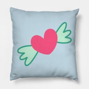 pink heart with wings Pillow