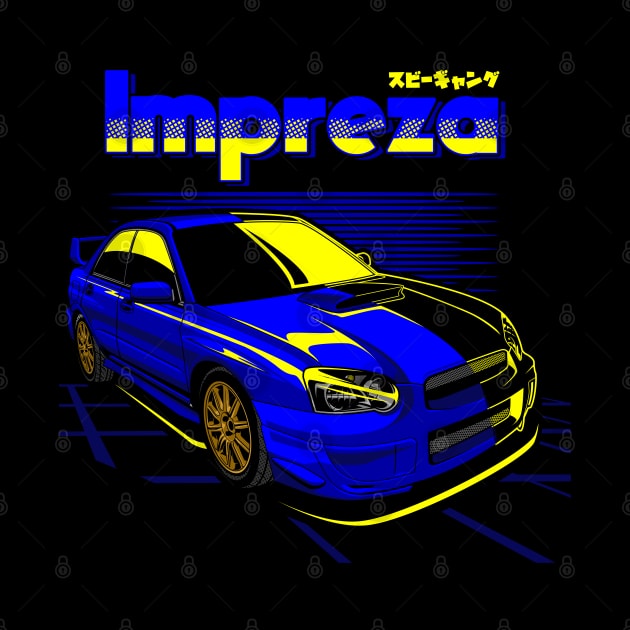 Subaru Impreza WRX Blue Outline S20 SC by aredie19