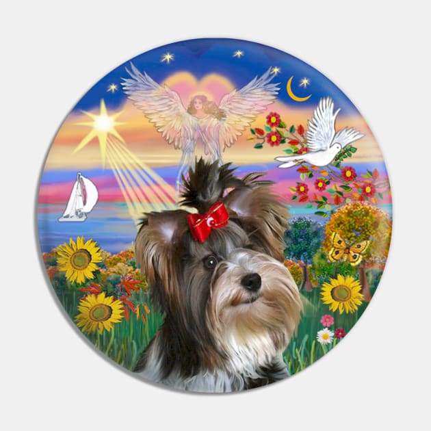 "Autumn Angel" with a Biewer Yorkshire Terrier Pin by Dogs Galore and More