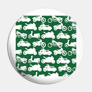 Motorcycle Collection Green Background Pin