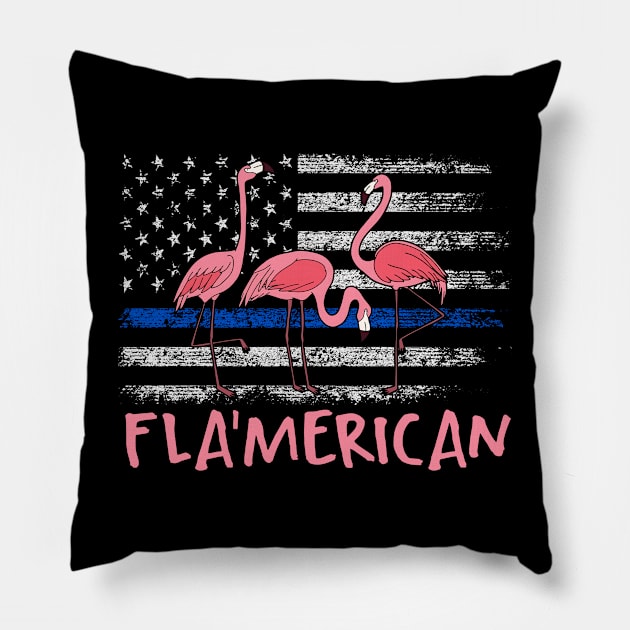 Swaying Serenity Chic Flamingo Tee for Relaxing Ocean Views Pillow by Kleurplaten kind