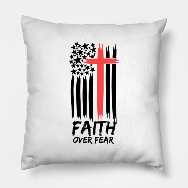 FAITH OVER FEAR Pillow by Faith & Freedom Apparel 