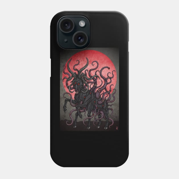 Black Goat Red Moon - Azhmodai 23 Phone Case by azhmodai