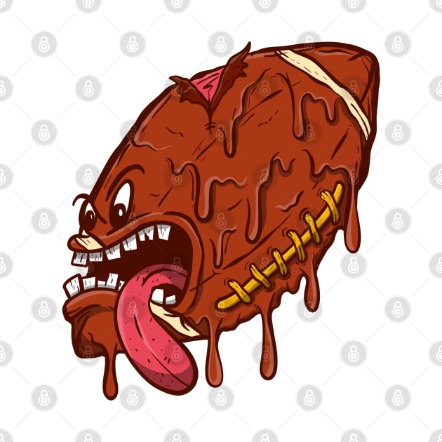 Melted Rugby Ball Character by yogisnanda