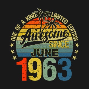 Vintage 59 Years Old June 1963 Decorations 59th Birthday T-Shirt