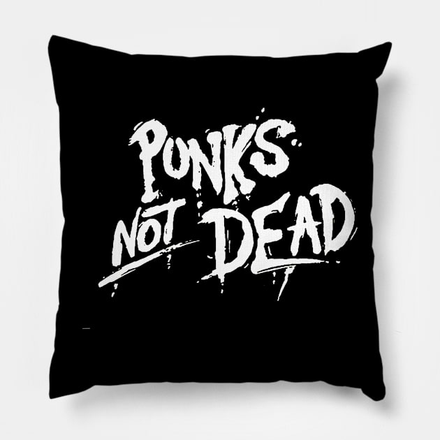 Punks not Dead Rock Pillow by dotanstav