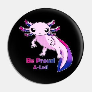 Bisexual Pride Axolotl (With Eyelashes) Pin