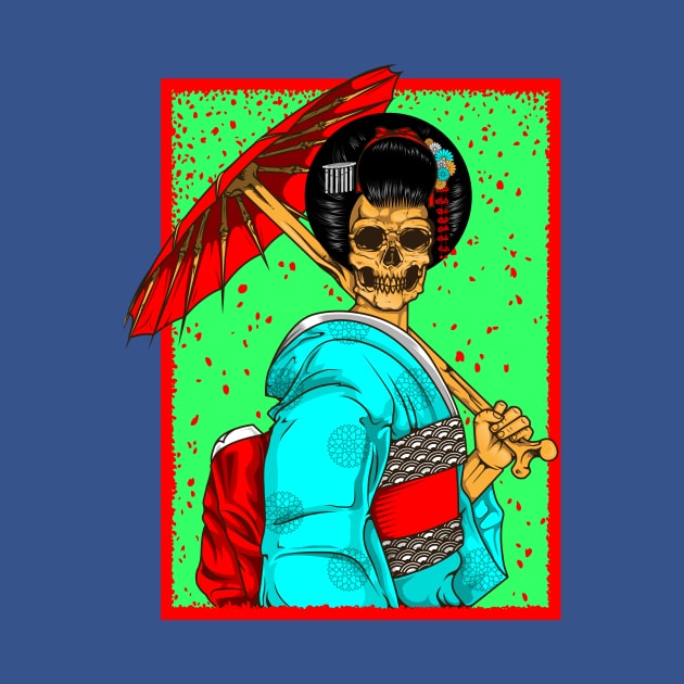 Geisha skull by juliusllopis