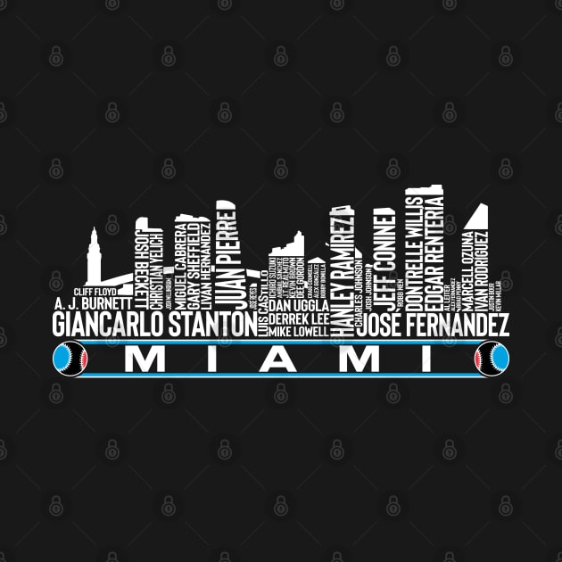 Miami Baseball Team All Time Legends, Miami City Skyline by Legend Skyline