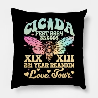 Entomologist Insect Lover Cicada Fest 2024 Broods XIX & XIII Pillow