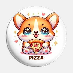 Funny Pizza CuteCorgi Dog Lover Pin