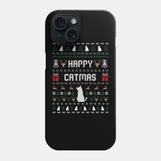 HAPPY CATMAS Christmas Cute Cat Lover Ugly Sweater Phone Case