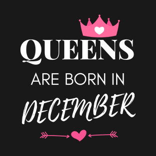 Birthday Gifts For women Quees Are Born In December Cute T-Shirt