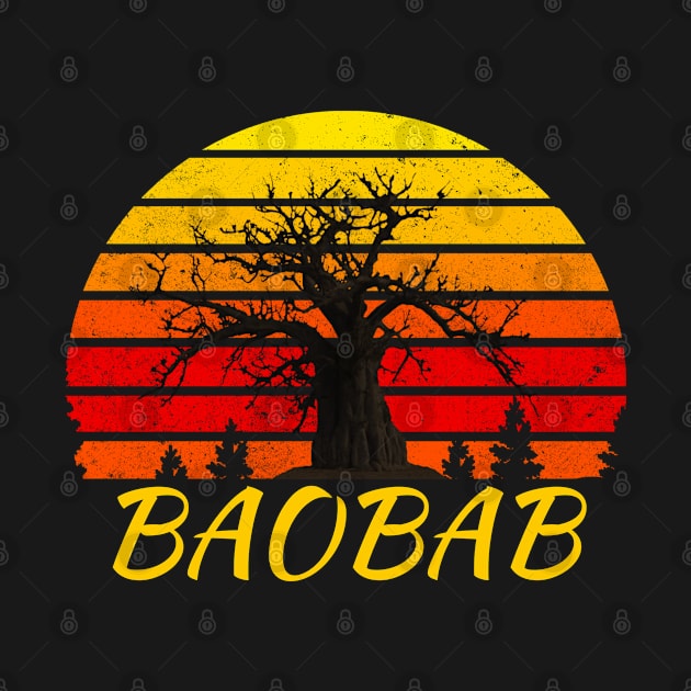 Sunset baobab retro vintage by jamai27