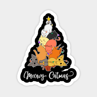 Funny cute meowy christmas tree Magnet