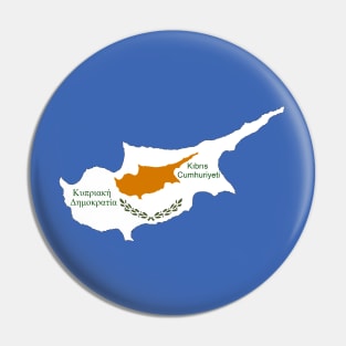 Cyprus flag & map Pin