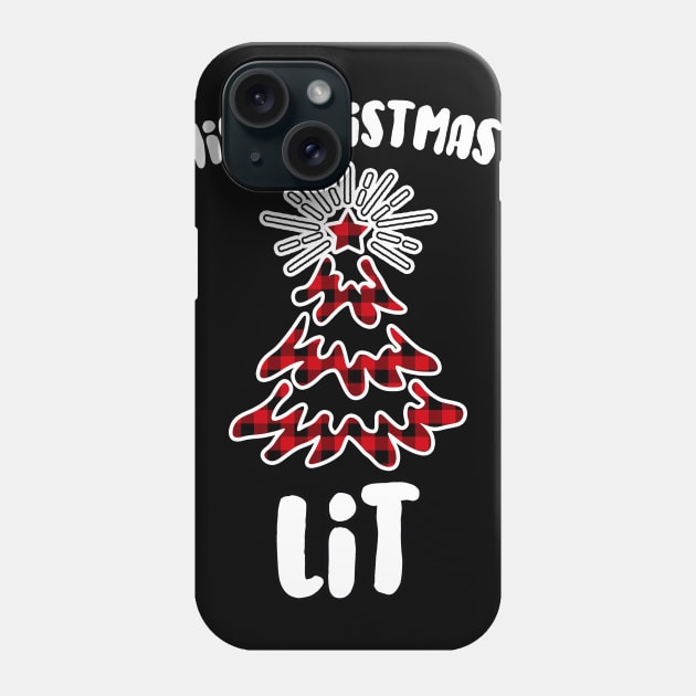 This Christmas is Lit Buffalo Plaid Holiday Pun Phone Case by charlescheshire