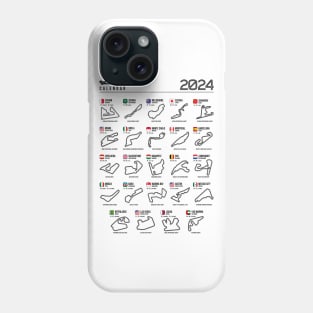 Calendar 2024 Formula Racing Tracks Phone Case