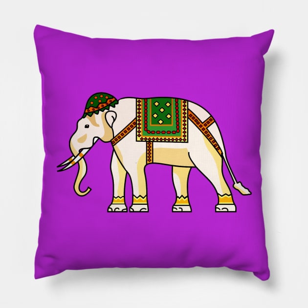 Watercolor Tribal Elephant Clothing Artwork Pillow by PatrioTEEism