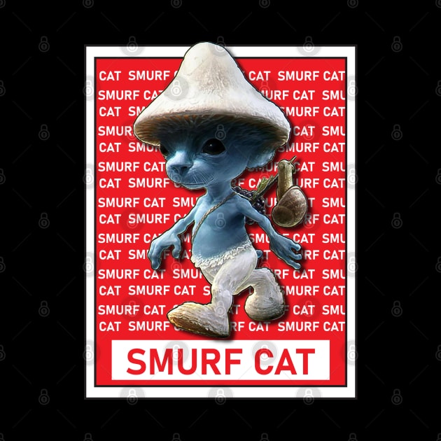 Funny Smurf cat Meme.Blue mushroom Cat meme. by Longgilbert