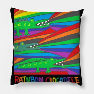 rainbow crocodile Pillow