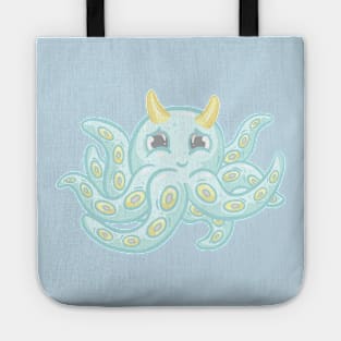 Cute Happy Blue Kawaii Octopus Cartoon Character Tote