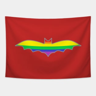 Gay/Rainbow Pride Flag: Halloween Bat Tapestry