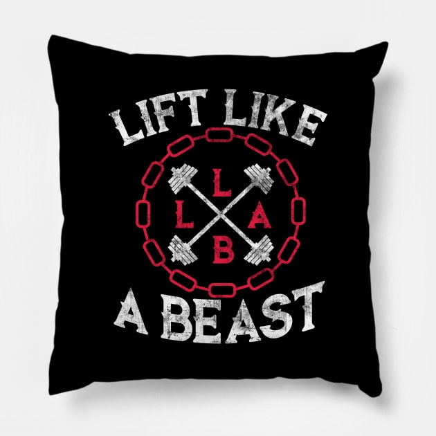 Lift Like a Beast Weightlifting Powerlifting Gym Pillow by theperfectpresents