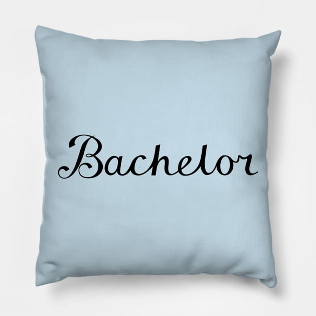 Bachelor Type Design - Black Pillow by NataliePaskell