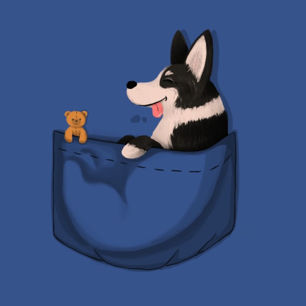 Black Pocket Corgi by CorinnaSchlachter