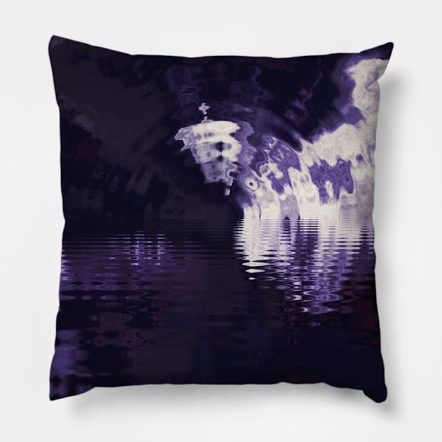 February Birthstone Purple Amethyst Fluid Pour Pillow by Moon Art