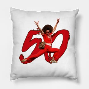 50 years old I like to stretch. Sally Omalley Pillow